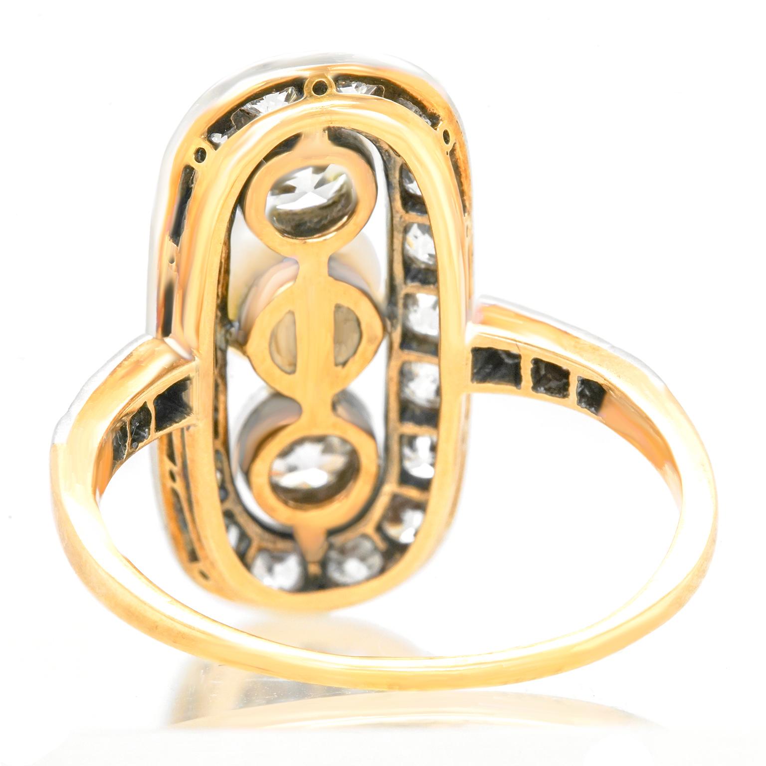 Art Deco Pearl and Diamond Ring 3