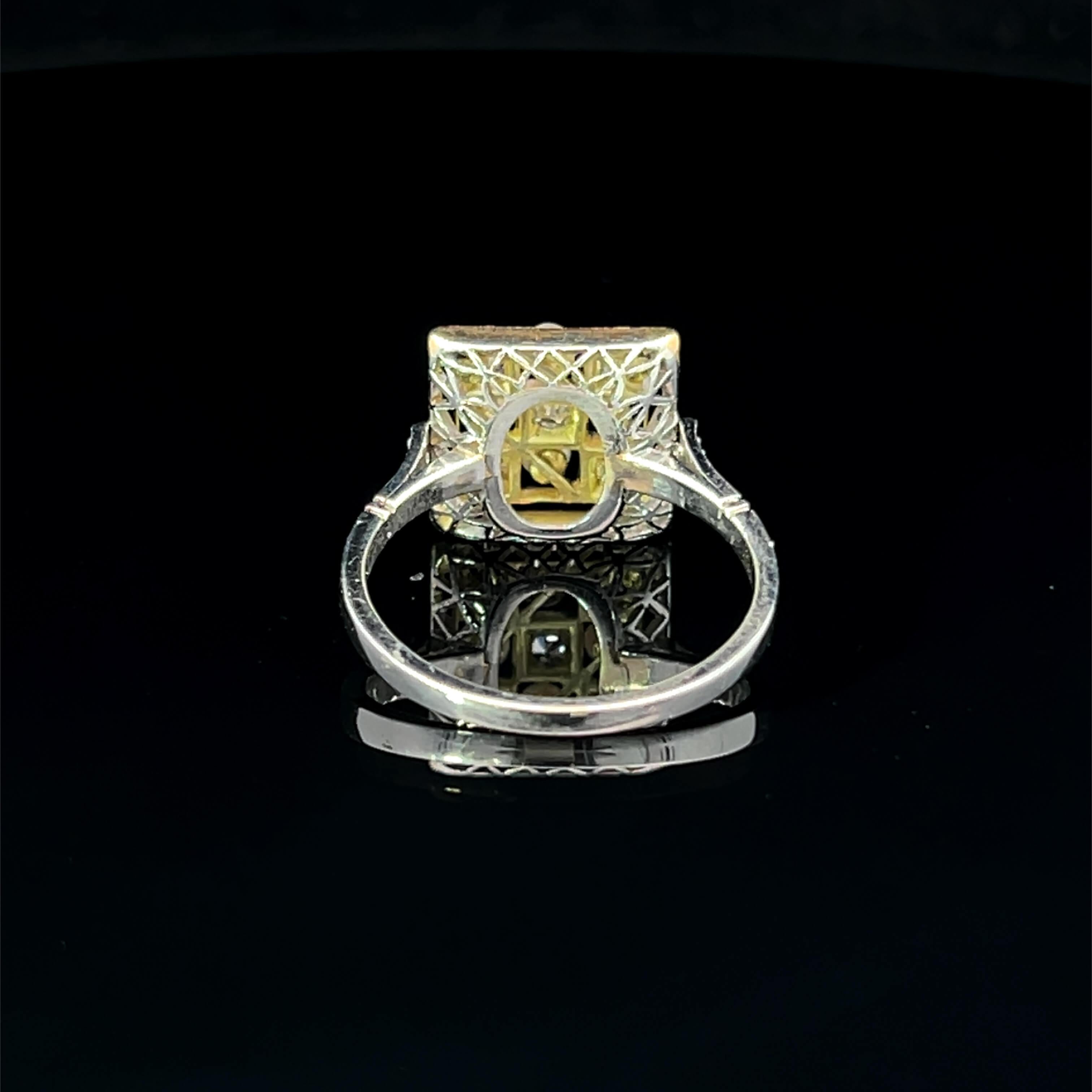 Taglio misto Anello Art Deco con perle, diamanti e smalto, circa anni '30 in vendita