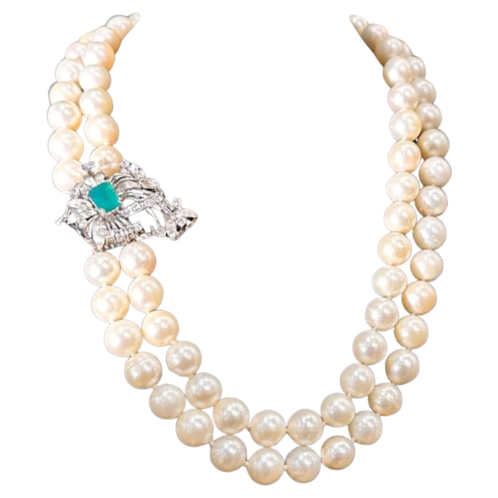 The Artful PEARLS Collier Sautoir Perle Diamant Platine Greene Greene en vente