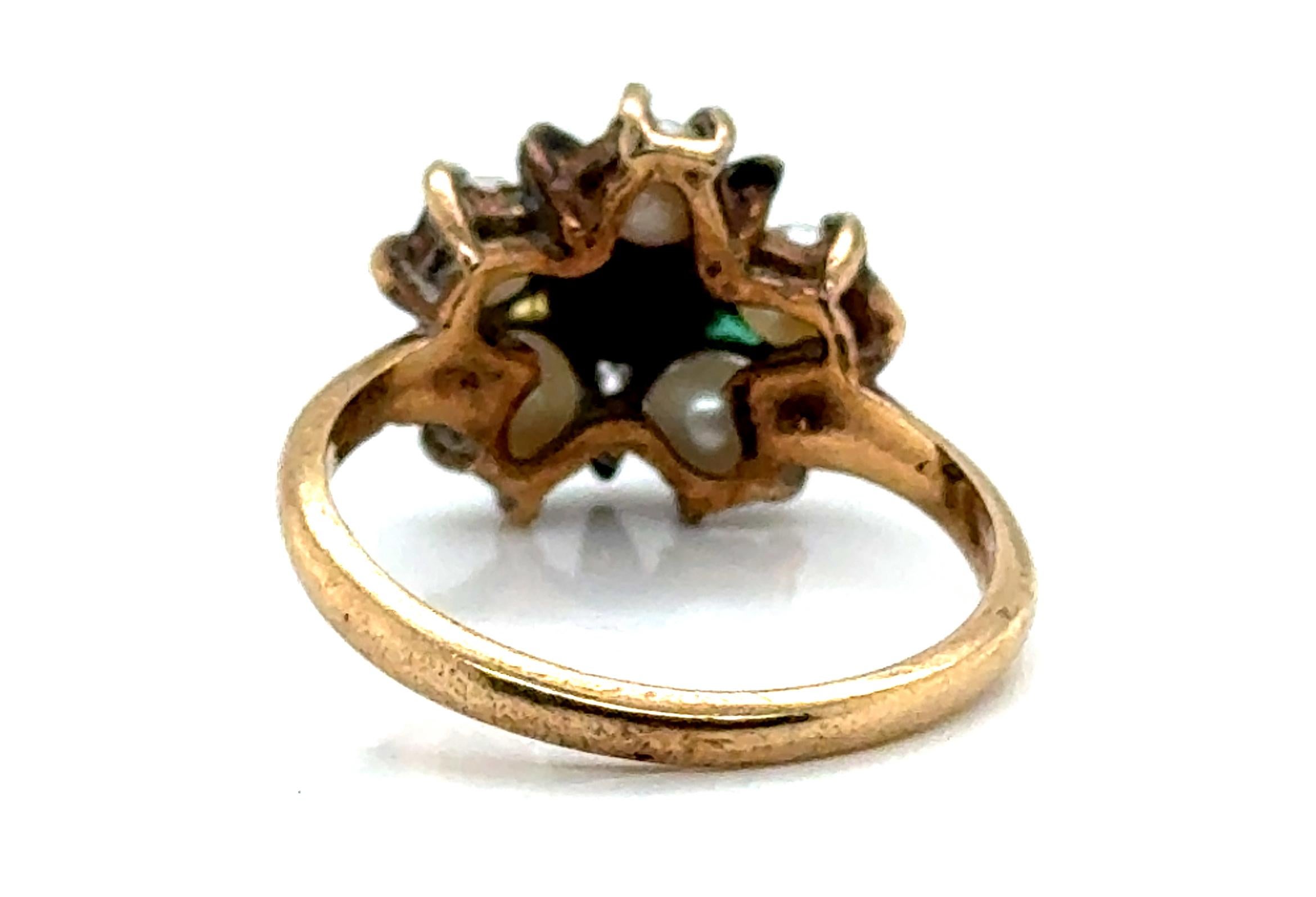Art Deco Pearl Eastern Star Ring Cocktail Vintage Antique Original 1930's Yellow im Zustand „Hervorragend“ im Angebot in Dearborn, MI