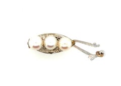 Art Deco Pearl Necklace Bracelet Clasp 14K White Gold Original 1930's