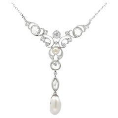 Art Deco Pearl Pendant Necklace