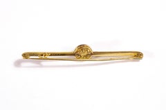 Art Deco Pearl Pin Brooch in 18k Gold