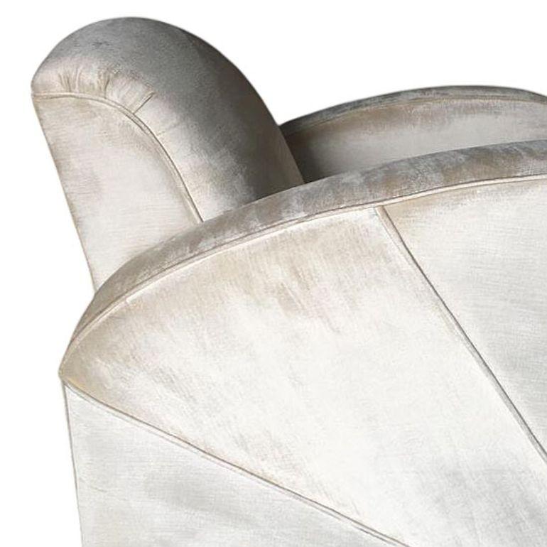 Acrilico Sedia Jazz Club Art Deco in mohair bianco perla con braccioli Speed in vendita