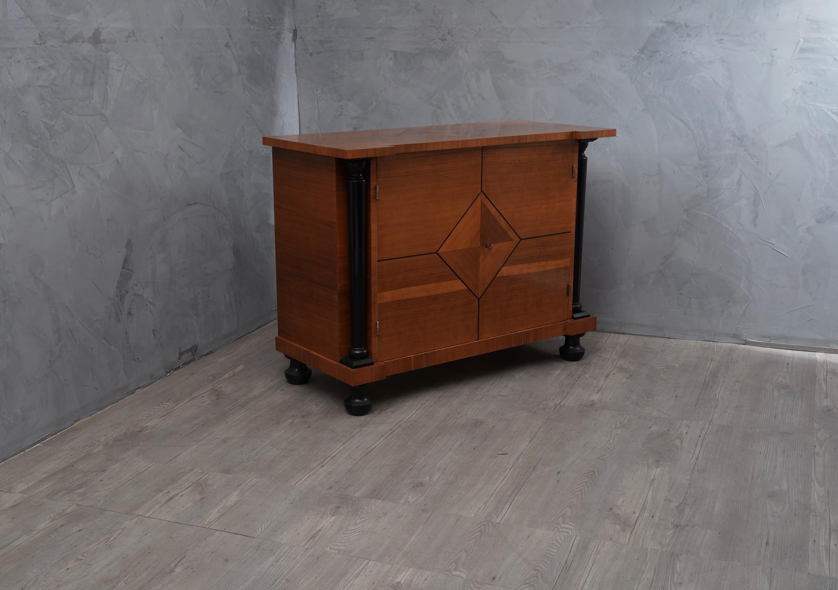 Art Deco Pear Wood Austrian Case Pieces Storage Cabinets Sideboard Credenza 1930 In Good Condition For Sale In Rome, IT