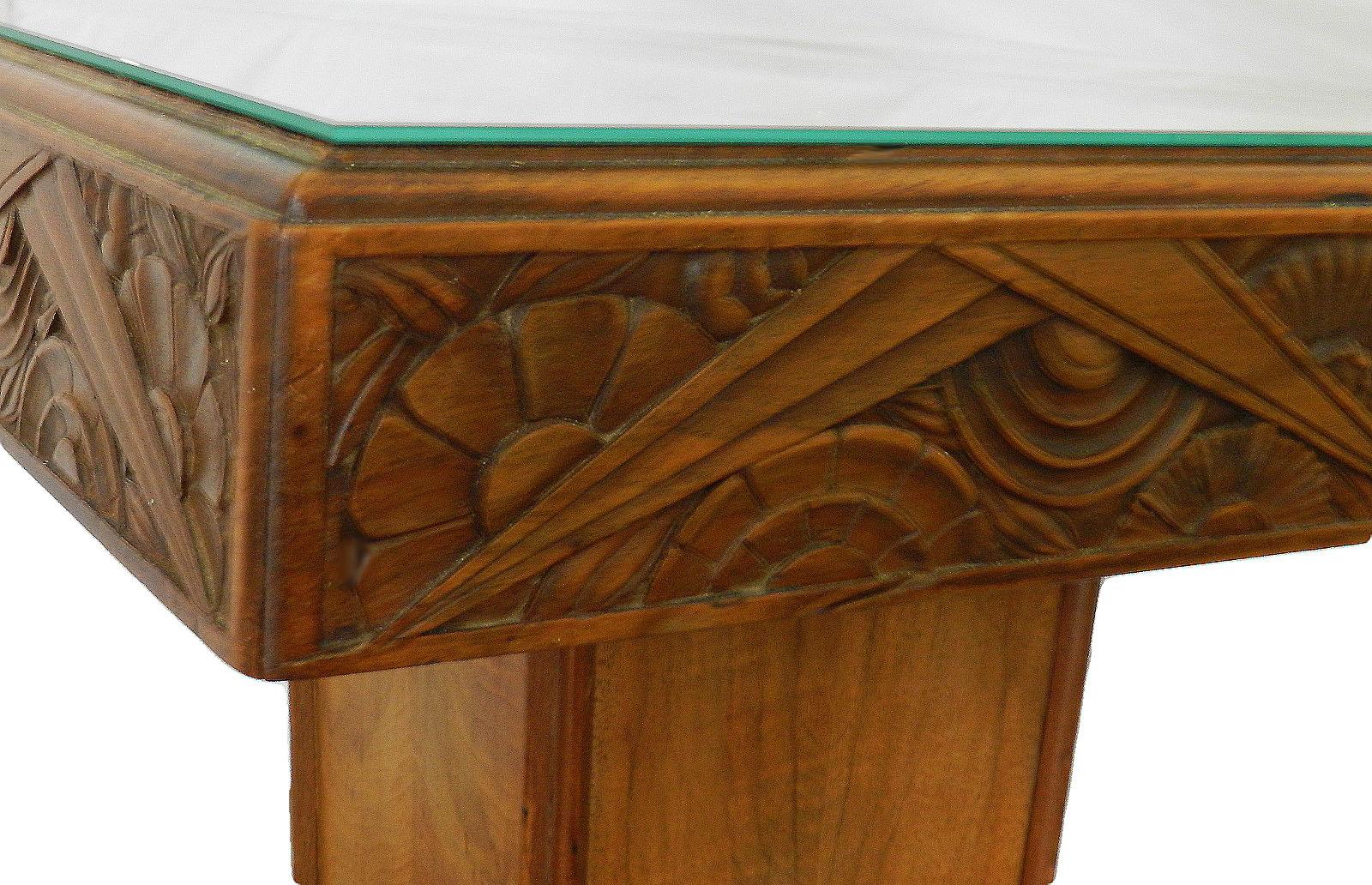 Mid-20th Century Art Deco Pedestal Table Sellette Mirror Top French Manner Sue et Mare
