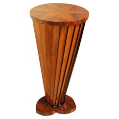 Vintage Art Deco Pedestal, Walnut Veneer and Beech, Italy circa 1930