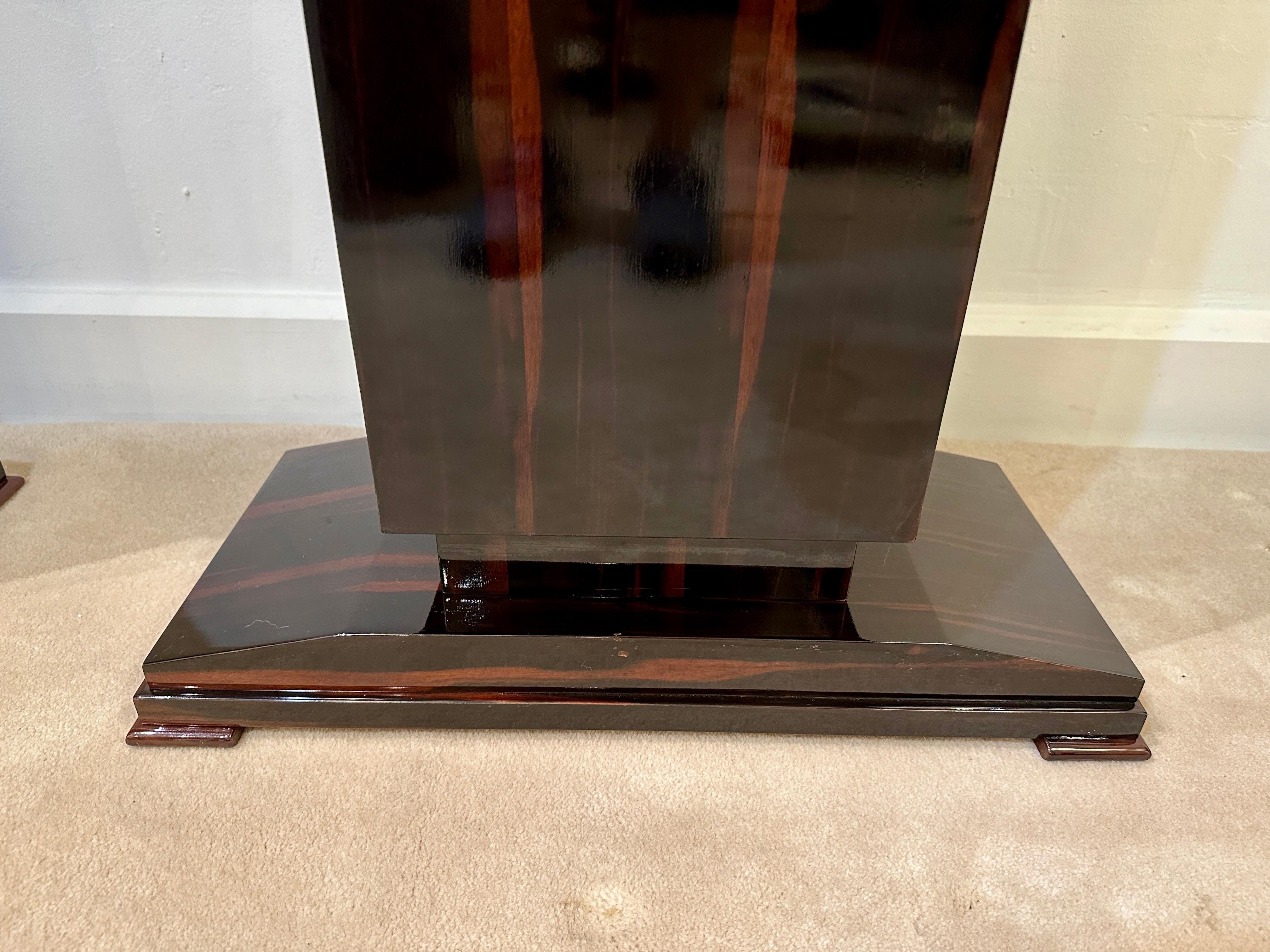 French Art Deco Pedestal/Console in Macassar & Belgian Black Marble - Sold Individually For Sale
