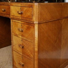 Art Deco Pedestal Desk Attributed to Heal's of London, Circa 1935