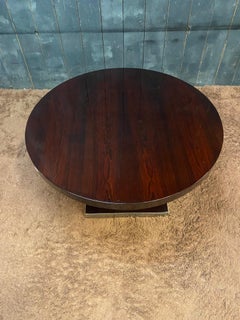 Mesa pedestal Art Déco de nogal barnizado circa 1940