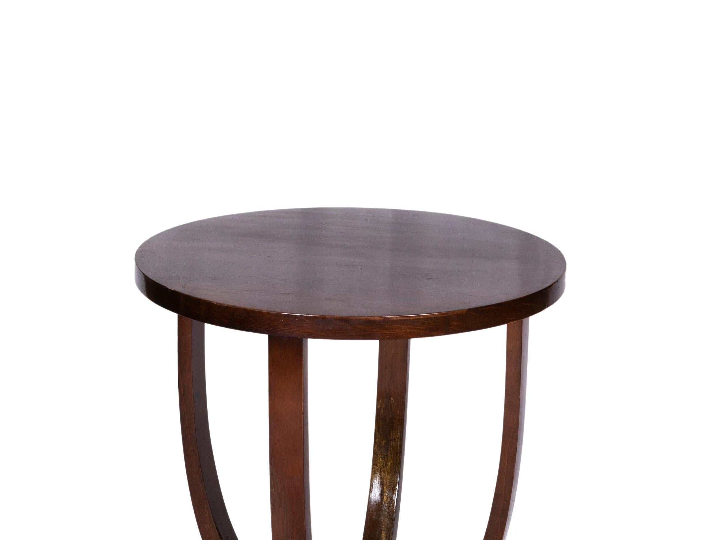 French  Art Deco Pedestal Table in Walnut, France, 1930s For Sale