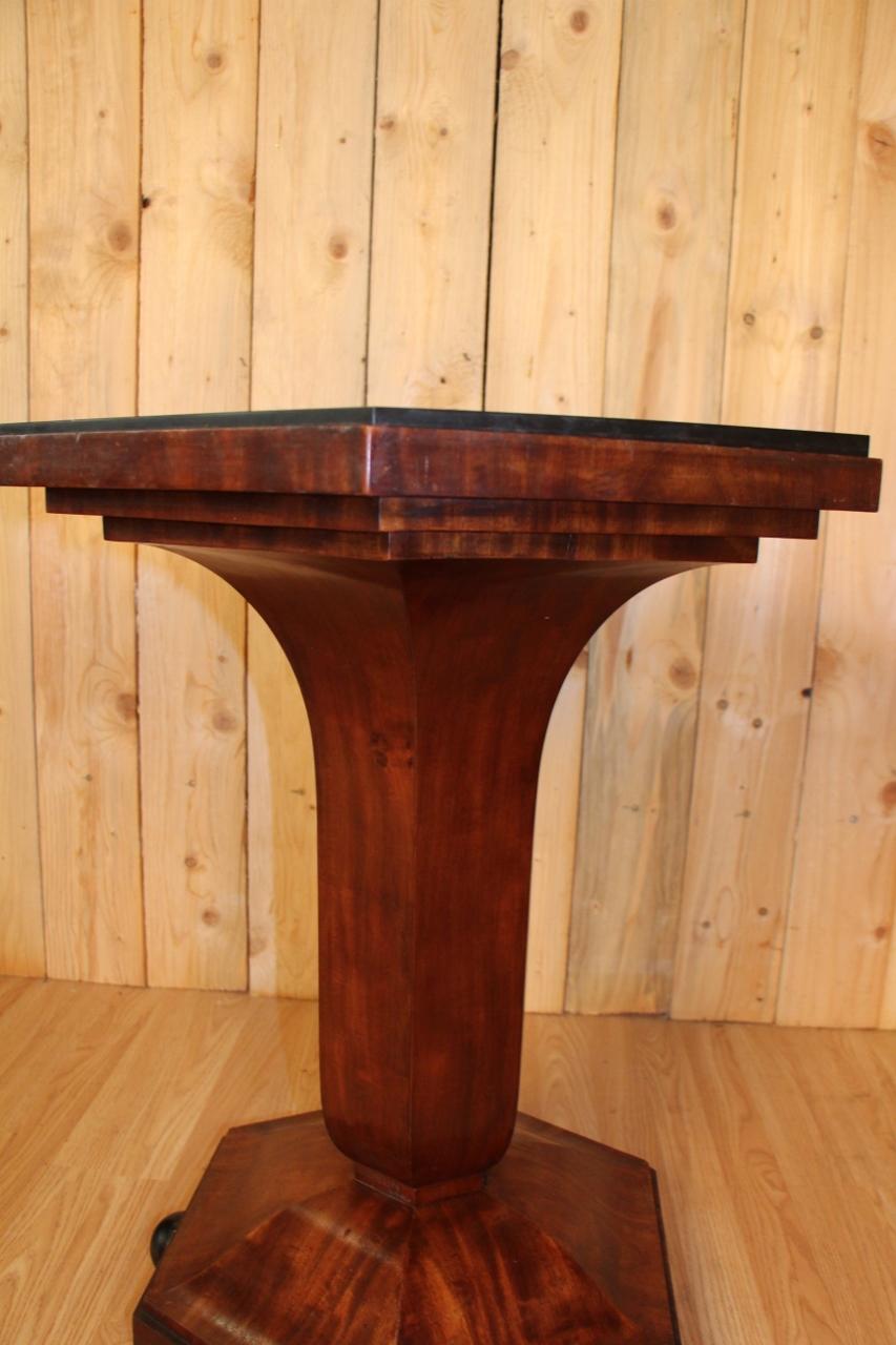 French Art Deco Pedestal Table Signed By Auguste Vallin in Nancy