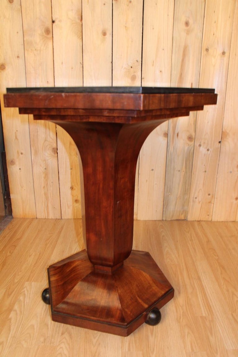 Art Deco Pedestal Table Signed By Auguste Vallin in Nancy For Sale at
