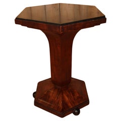 Antique Art Deco Pedestal Table Signed By Auguste Vallin in Nancy