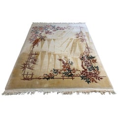 Art Deco Peking Oriental Chinese Area Throw Rug Hand Knotted Wool