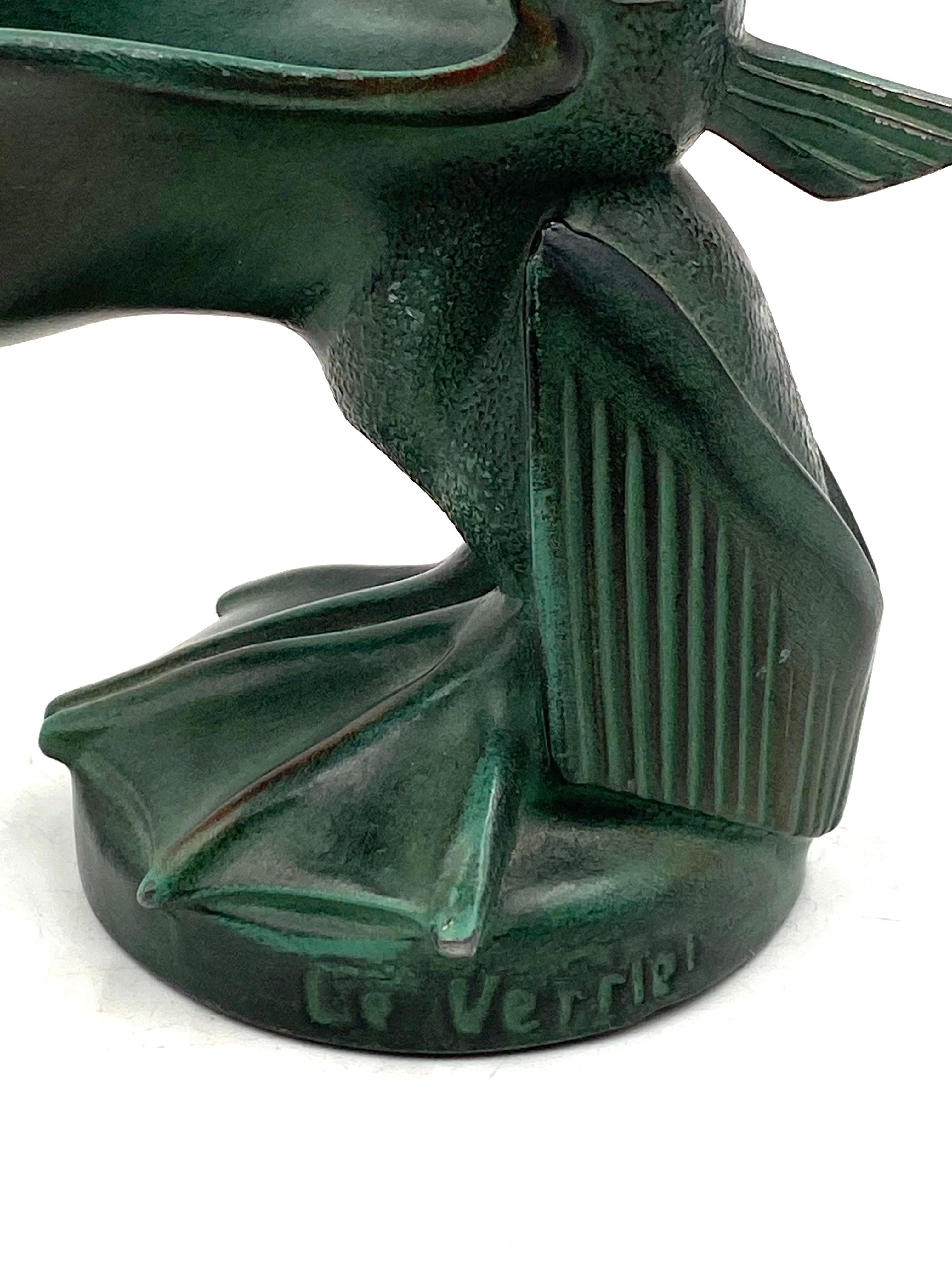 Cendrier à cigares Art Déco en bronze avec pélican, Max Le Verrier France 1920s en vente 9