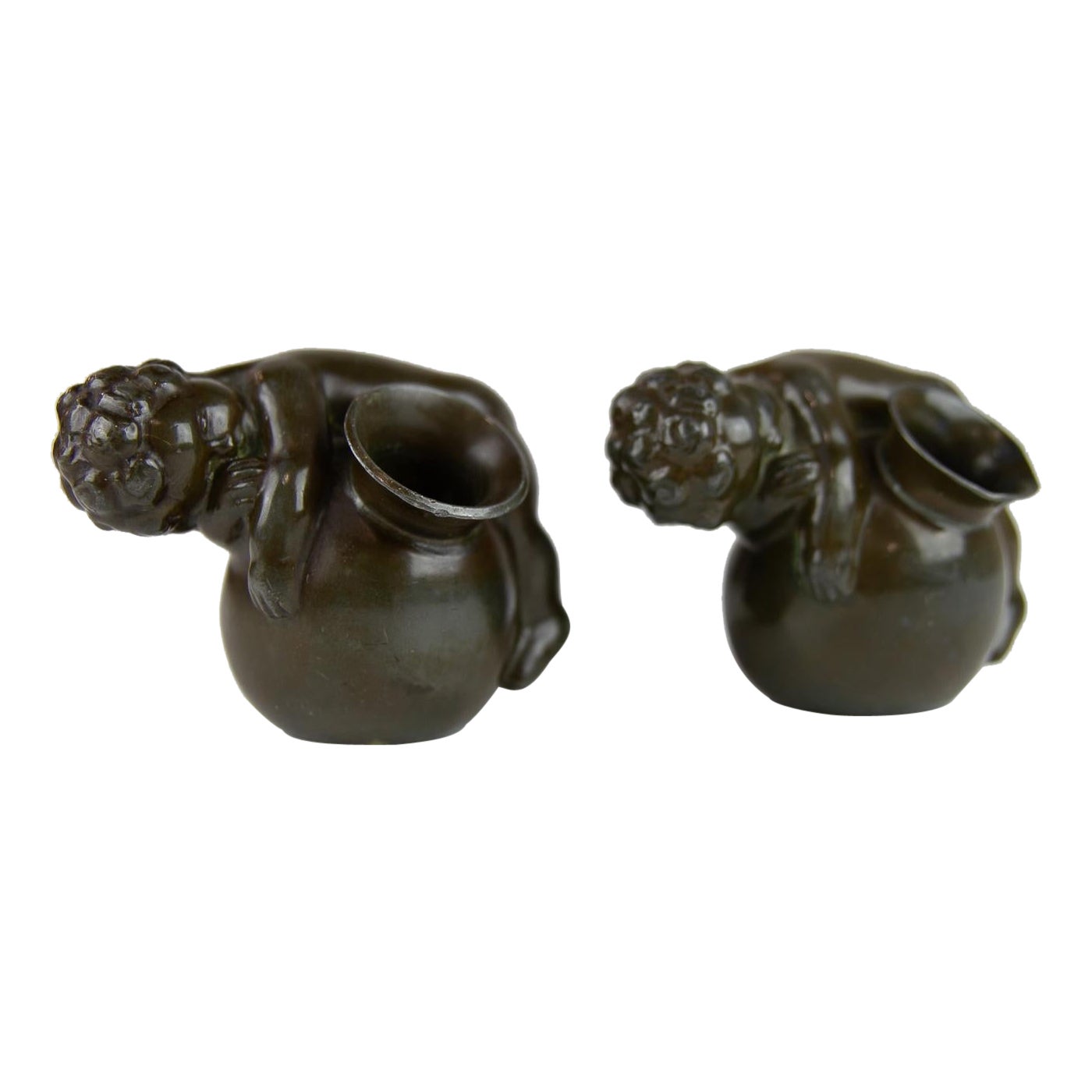 Art Deco Pen Holders in Disko Metal by Just Andersen, 1930s. Set of 2. For Sale