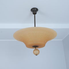 Pendentif Art Déco par Simon Gate ou Edward Hald, Swedish Grace, Orrefors 1920-30s