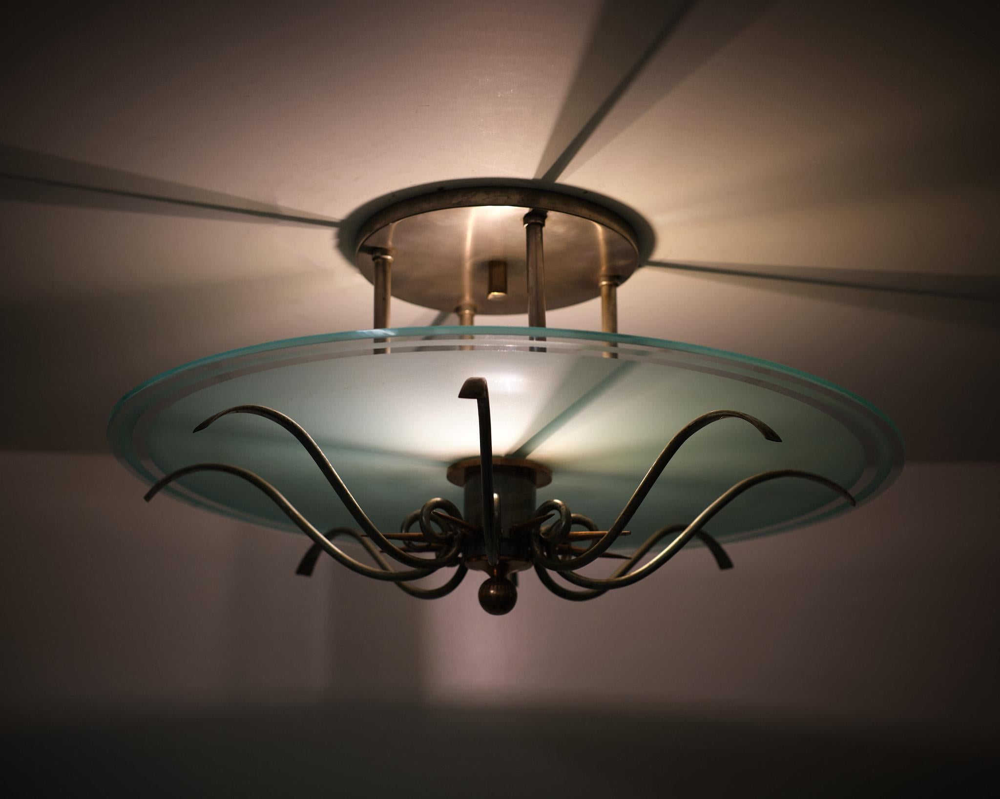 Art Deco Pendant lamp attrib  Willem H Gispen  1920s Holland  In Good Condition For Sale In Den Haag, NL