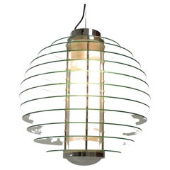 Art Deco Pendant Lamp in Chrome by Gio Ponti for Fontanaarte