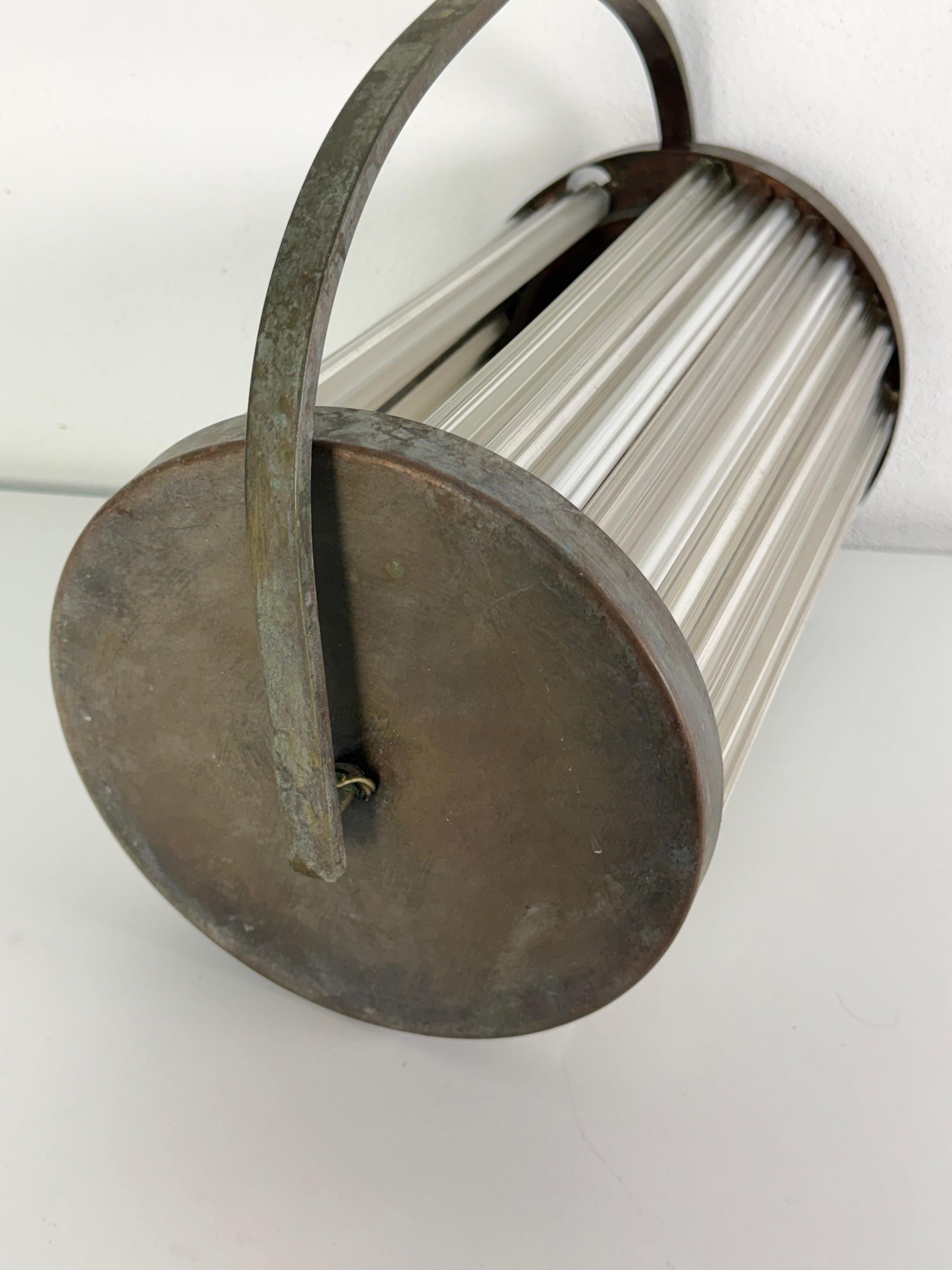 Lámpara colgante Art Déco de cobre y cristal de Murano, años 40 en venta 5