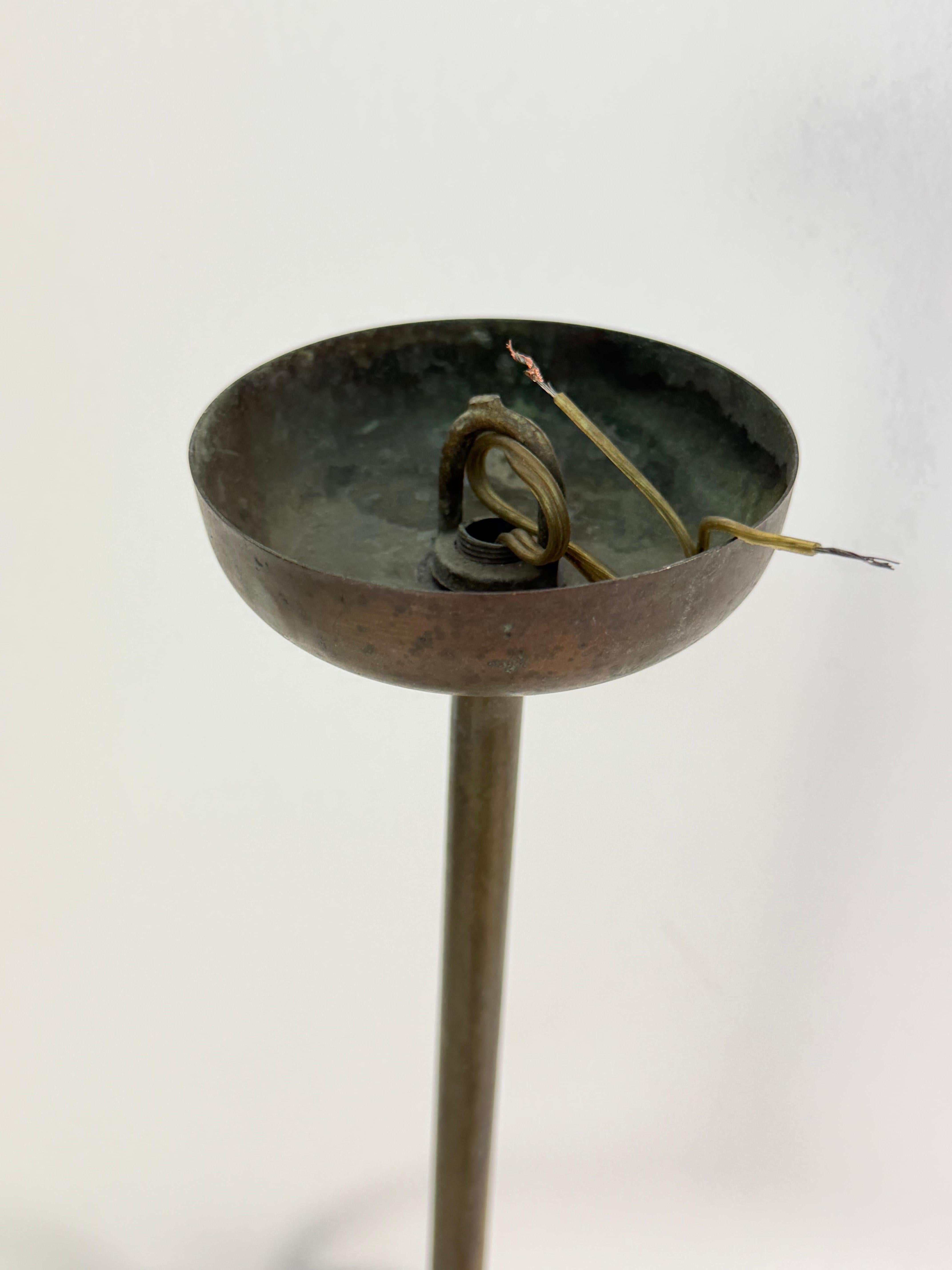 Lámpara colgante Art Déco de cobre y cristal de Murano, años 40 en venta 13