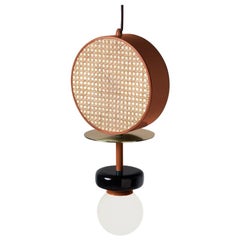 Art Deco Pendant Lamp Monaco II in Copper color, Polished Brass and Black