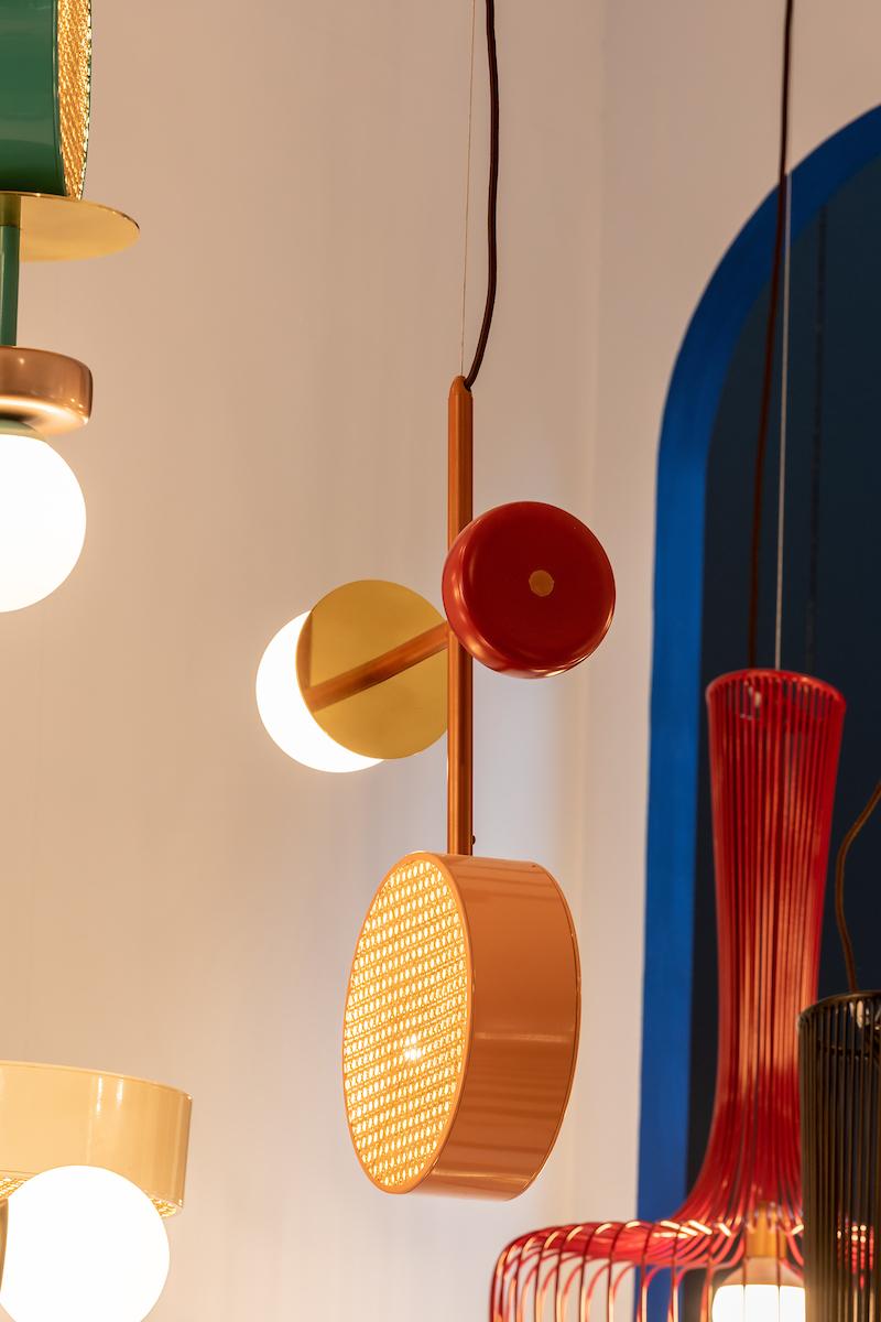 Lampe à suspension Art Déco Monaco III en taupe, poudre et couleur rêve avec laiton Neuf - En vente à Lisbon, PT