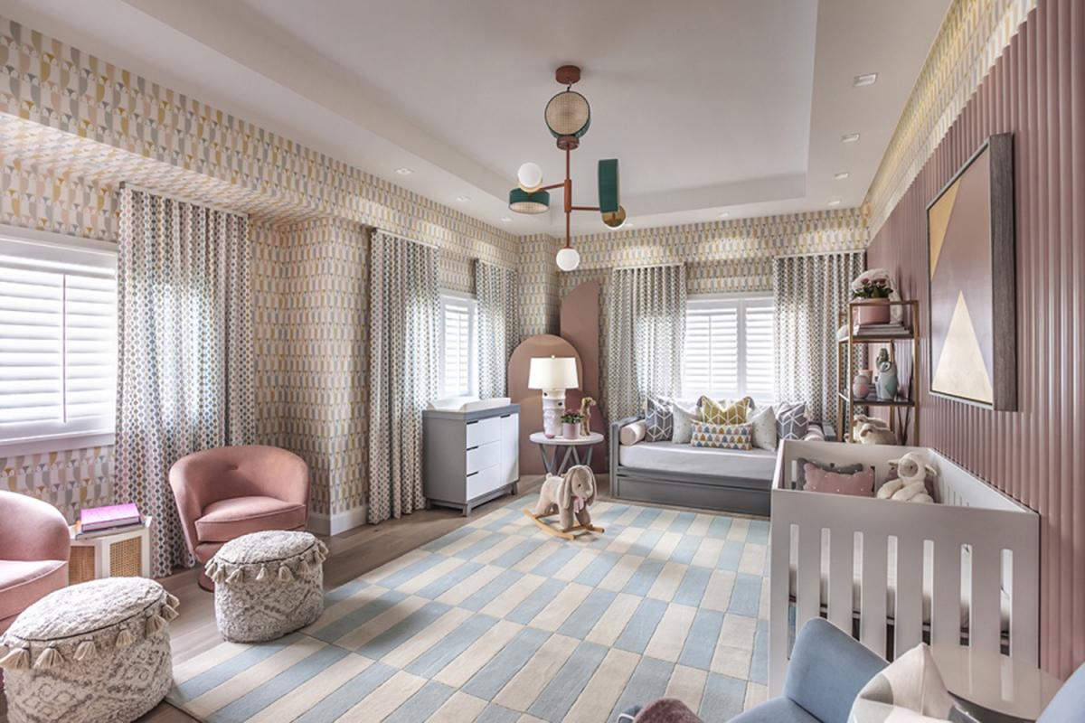 Lucidato Lampada a sospensione Art Deco Monaco in Salmone, Rame, Nero, Ottone e Rattan in vendita