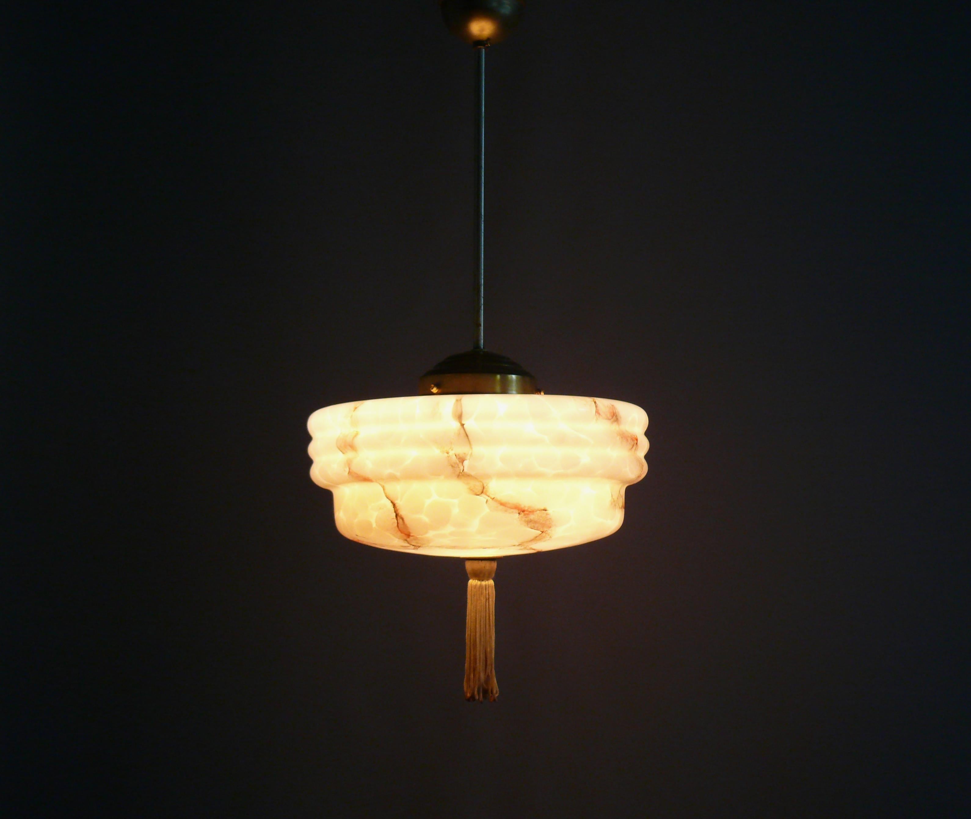 Tedesco Lampada a sospensione Art Deco, anni '20-'40