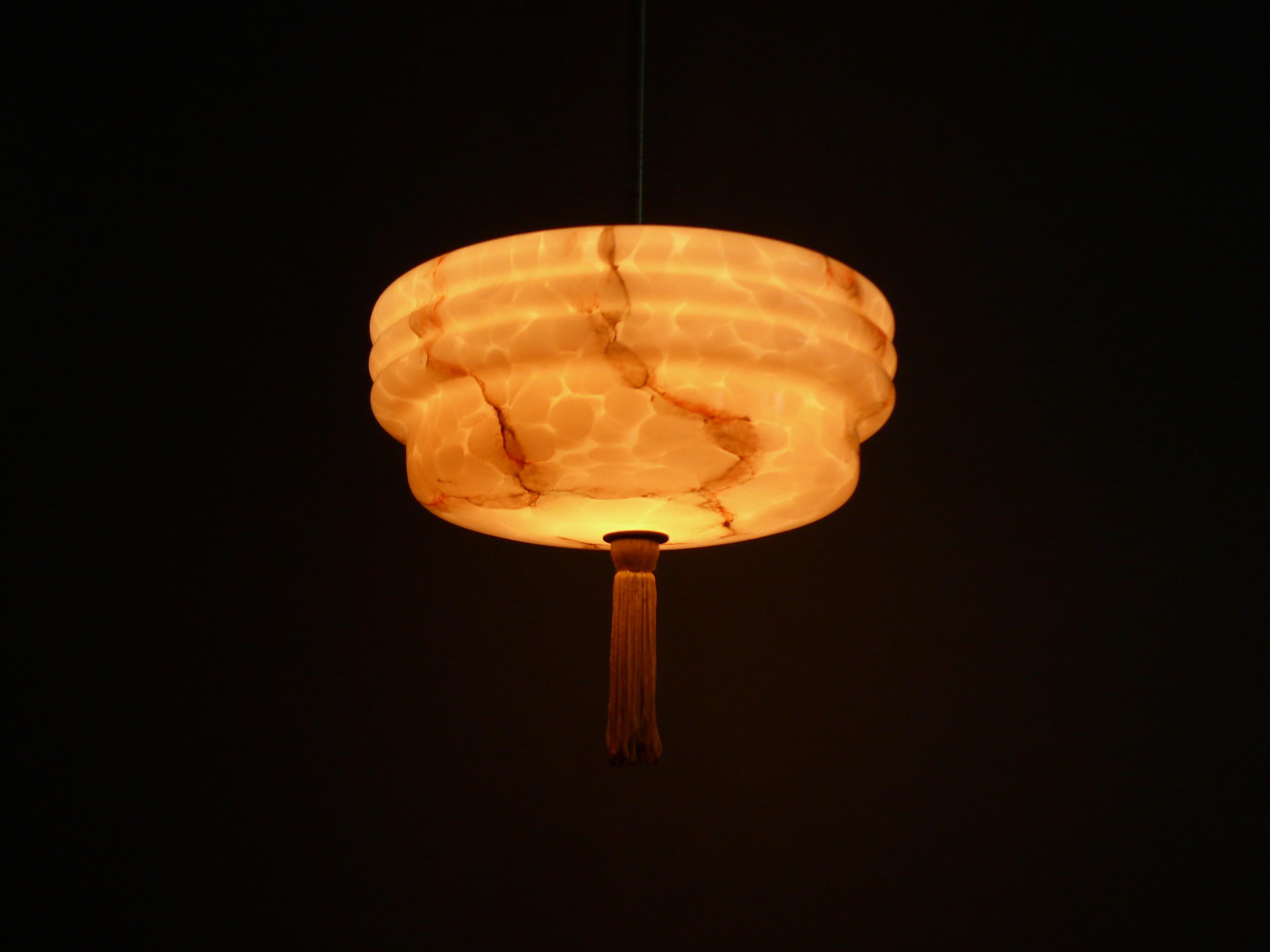 Metà XX secolo Lampada a sospensione Art Deco, anni '20-'40