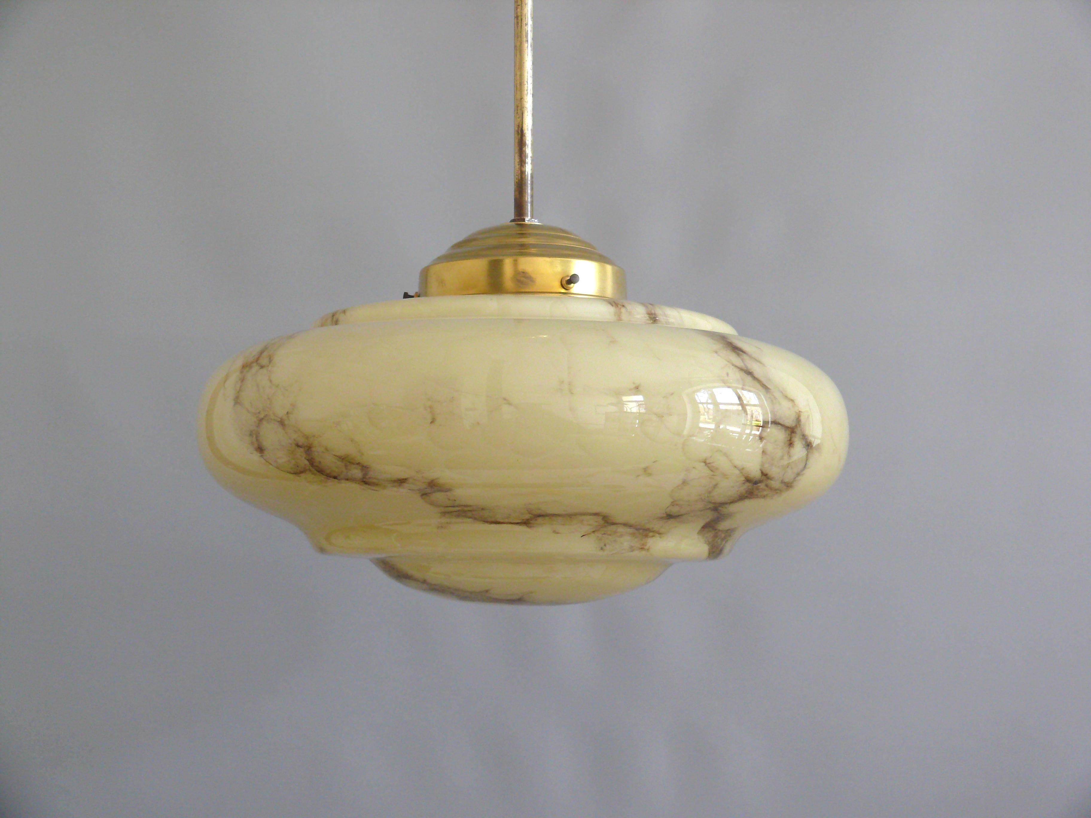 German Art Déco Pendant Light, 1930s - 1940s
