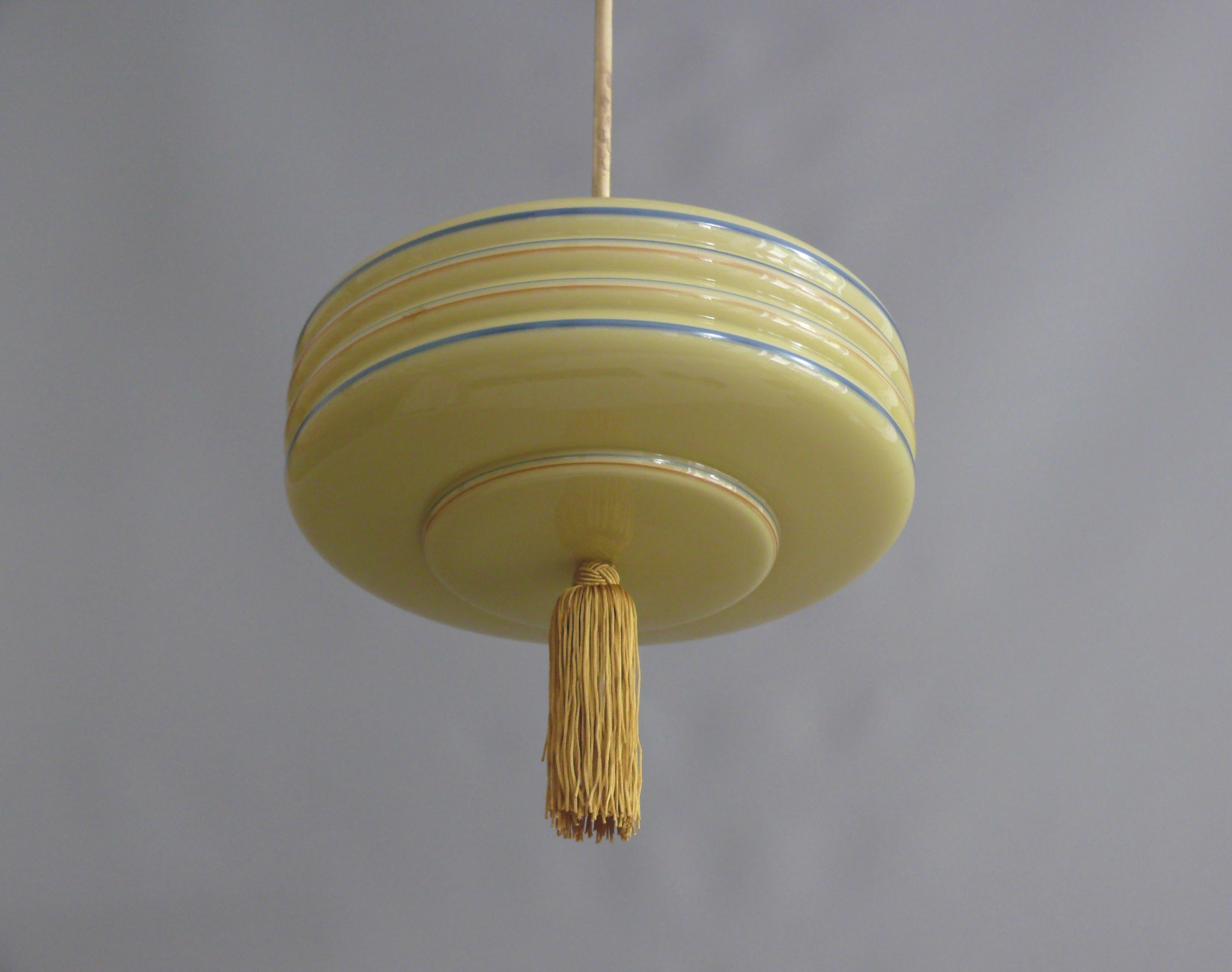 German Art Déco Pendant Light, 1930s - 1940s For Sale