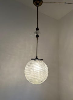 Art Deco Pendant Light, circa 1930 by Seguso in Murano Glass, Italy