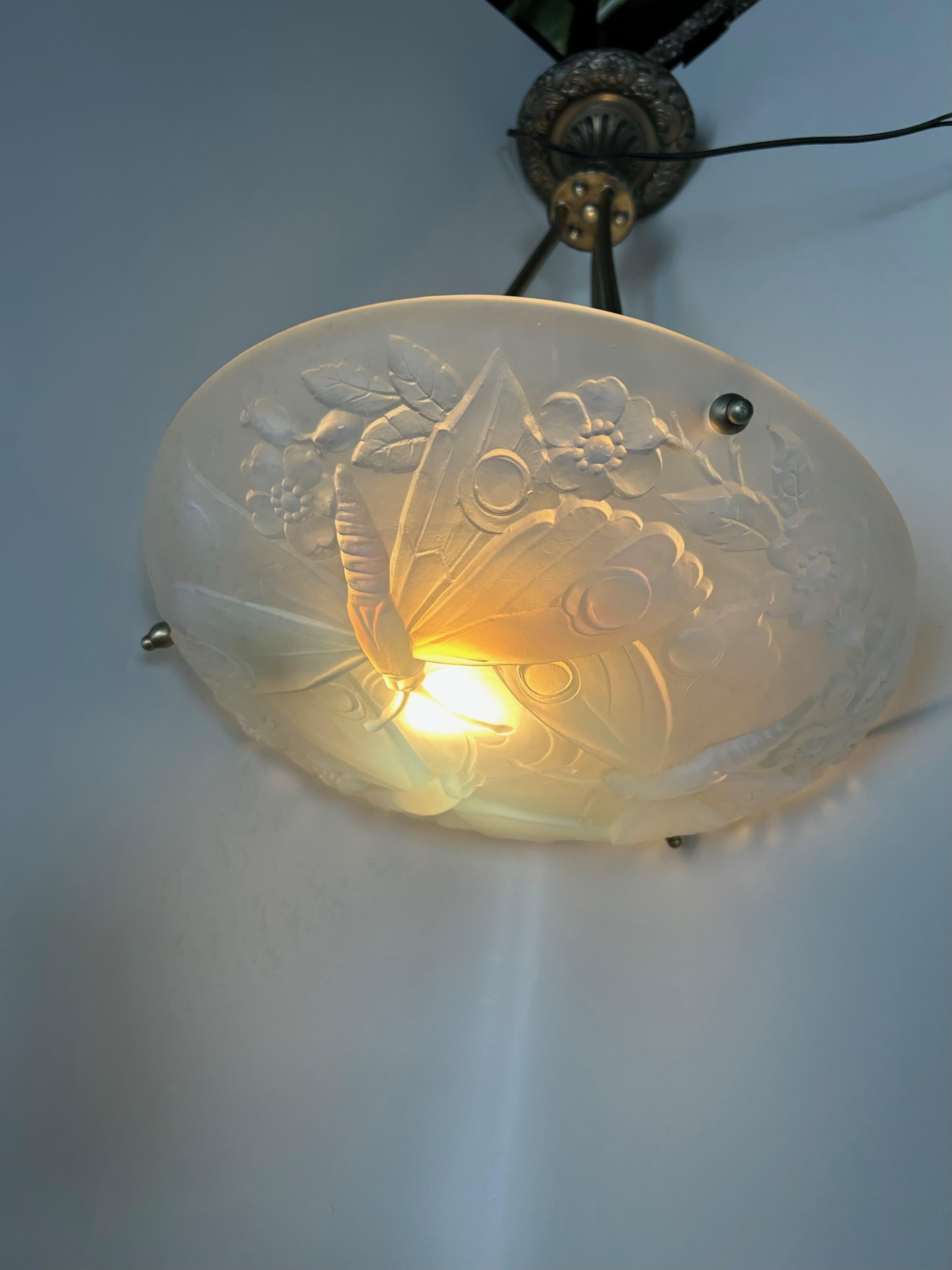Lampada a sospensione Art Deco in stile Sabino in vendita 7