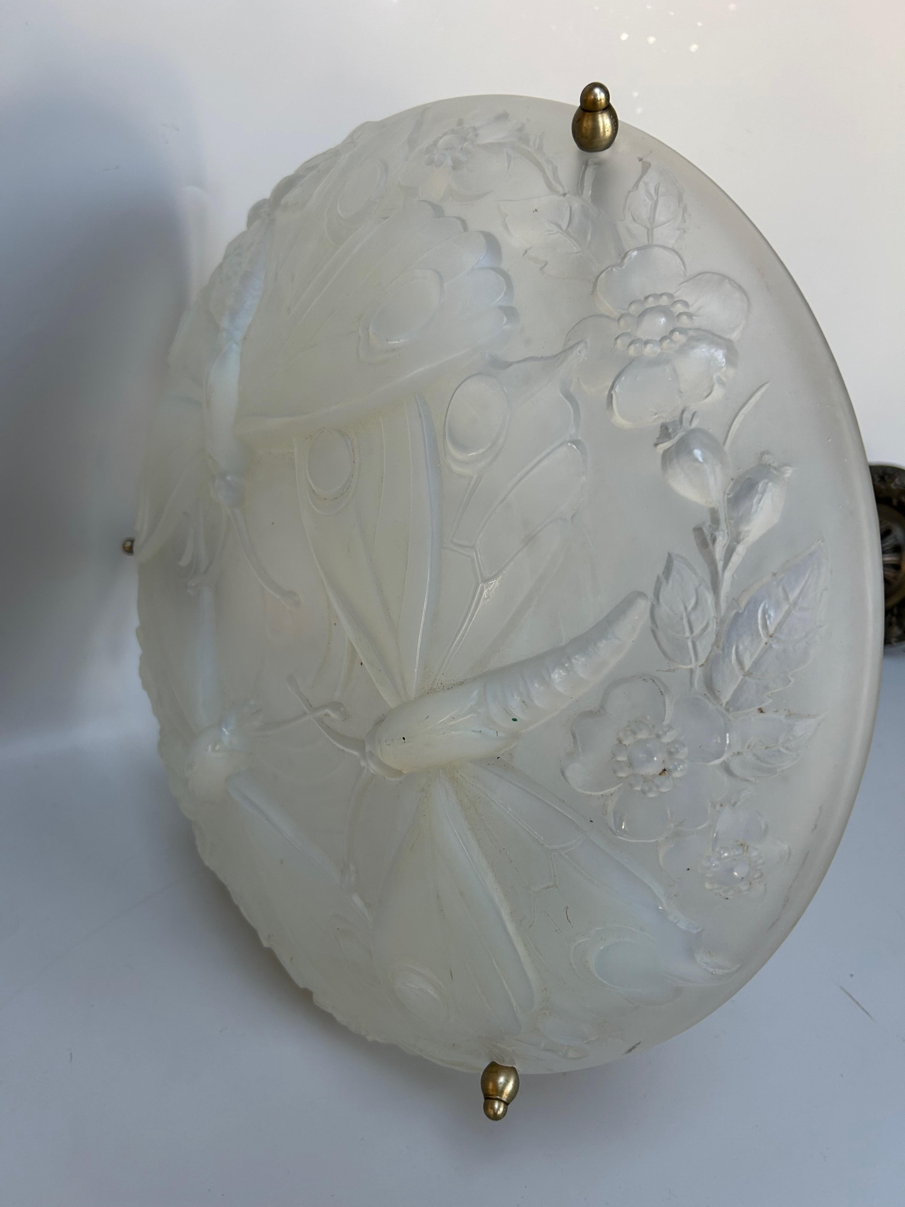 Ottone Lampada a sospensione Art Deco in stile Sabino in vendita