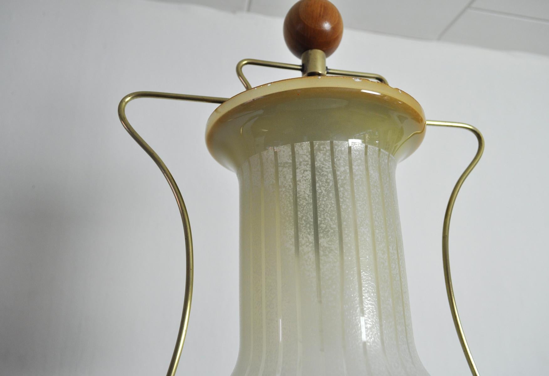 Wood Art Deco Pendant Light, Scandinavian, 1930s