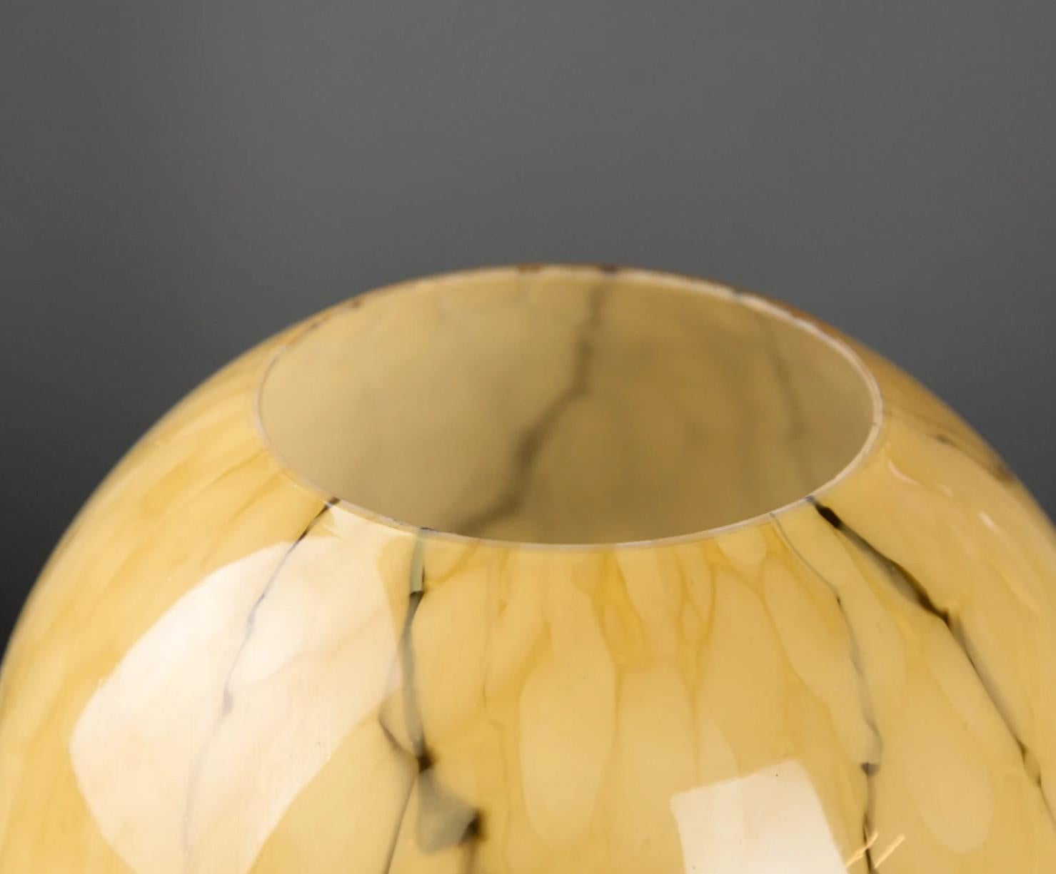 Art Déco Pendant Light With Marbled Glass, 1930s 1