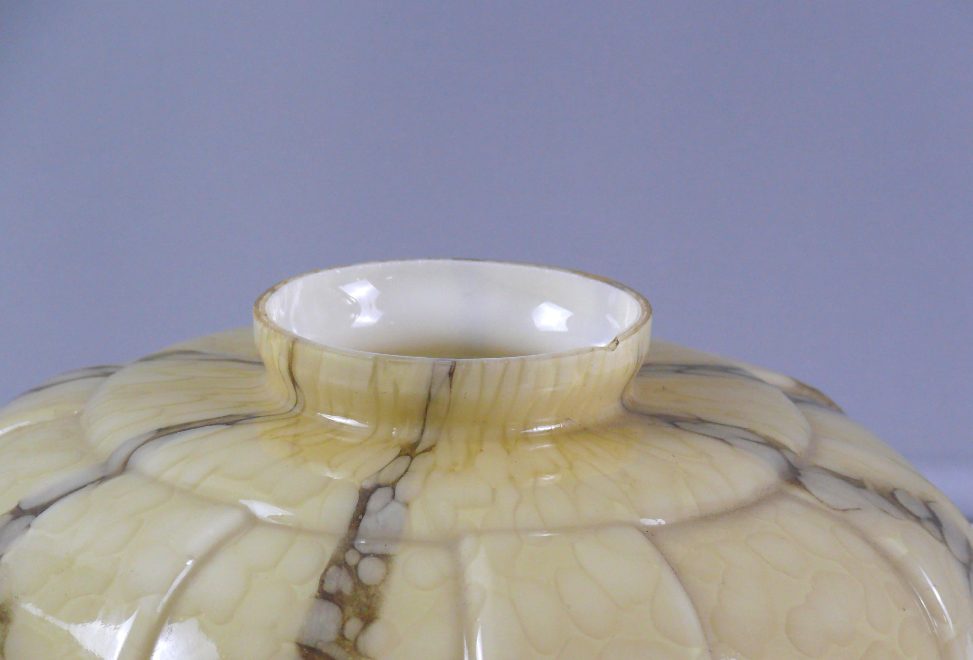 Art Déco Pendant Light With Marbled Glass, 1930s 2