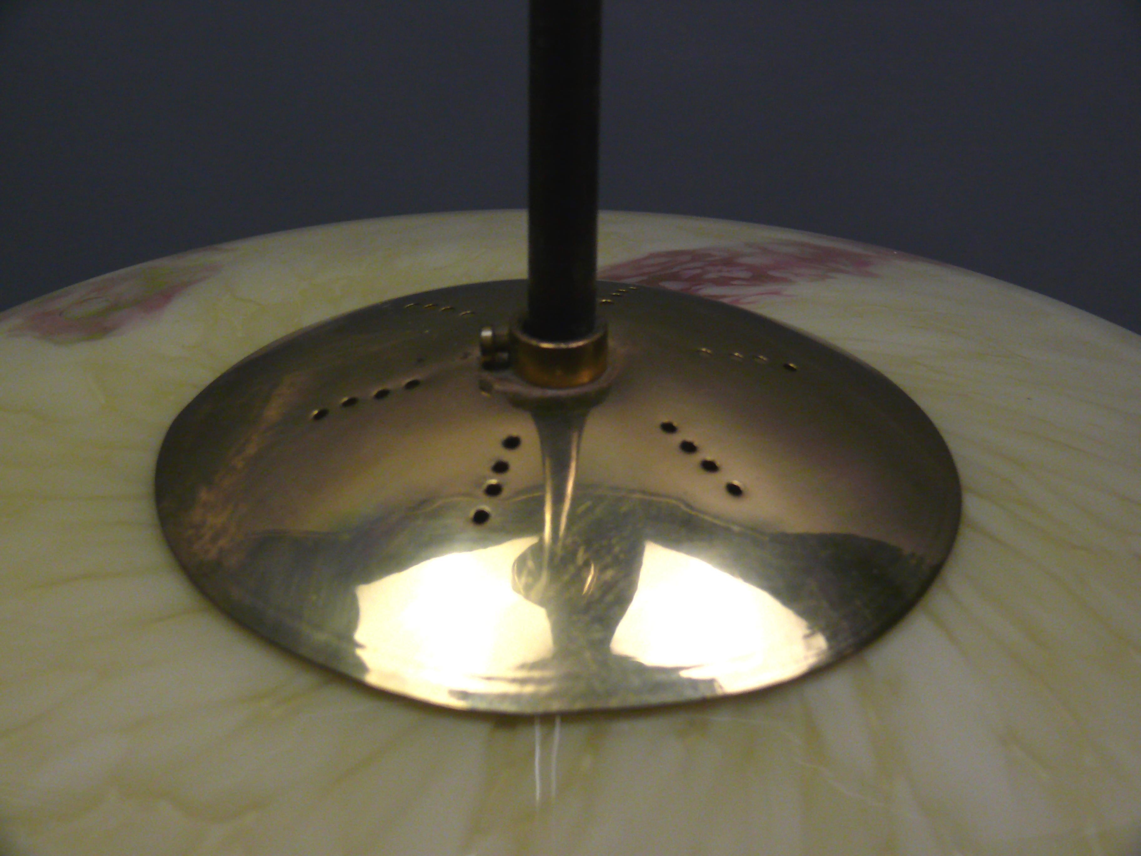 Art Déco Pendant Light With Marbled Glass, 1930s 2