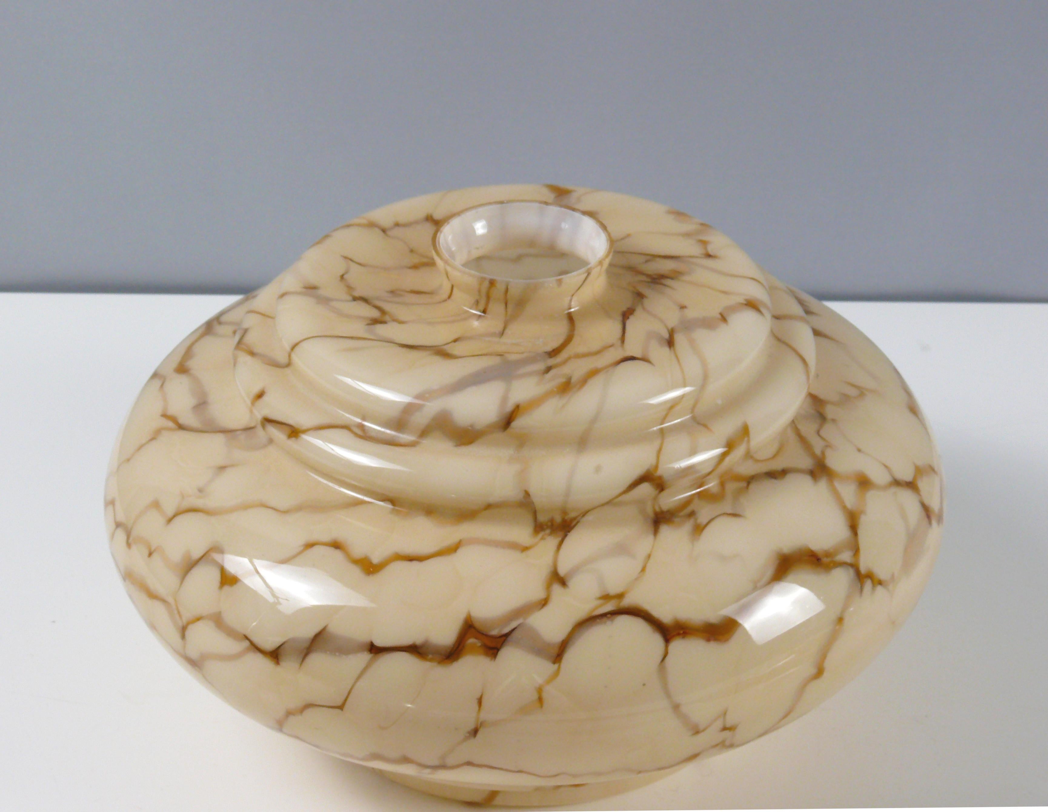 Art Déco Pendant Light With Marbled Glass, Austria 1930s 6