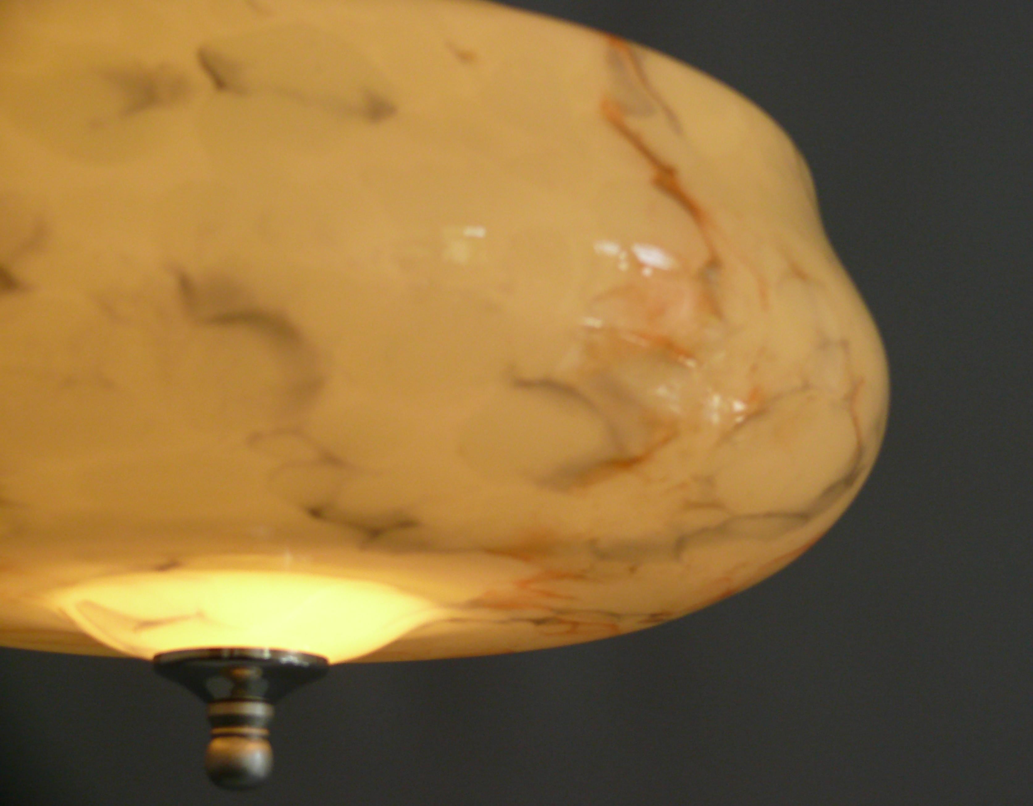 Suspension Art Déco en verre marbré, Allemagne - années 1930 en vente 2