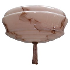 Art Déco Pendant Light with marbled glass, Germany - 1930s