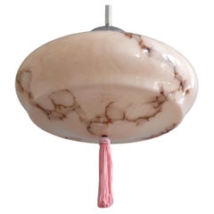 Art Déco Pendant Light with marbled glass, Germany - 1930s