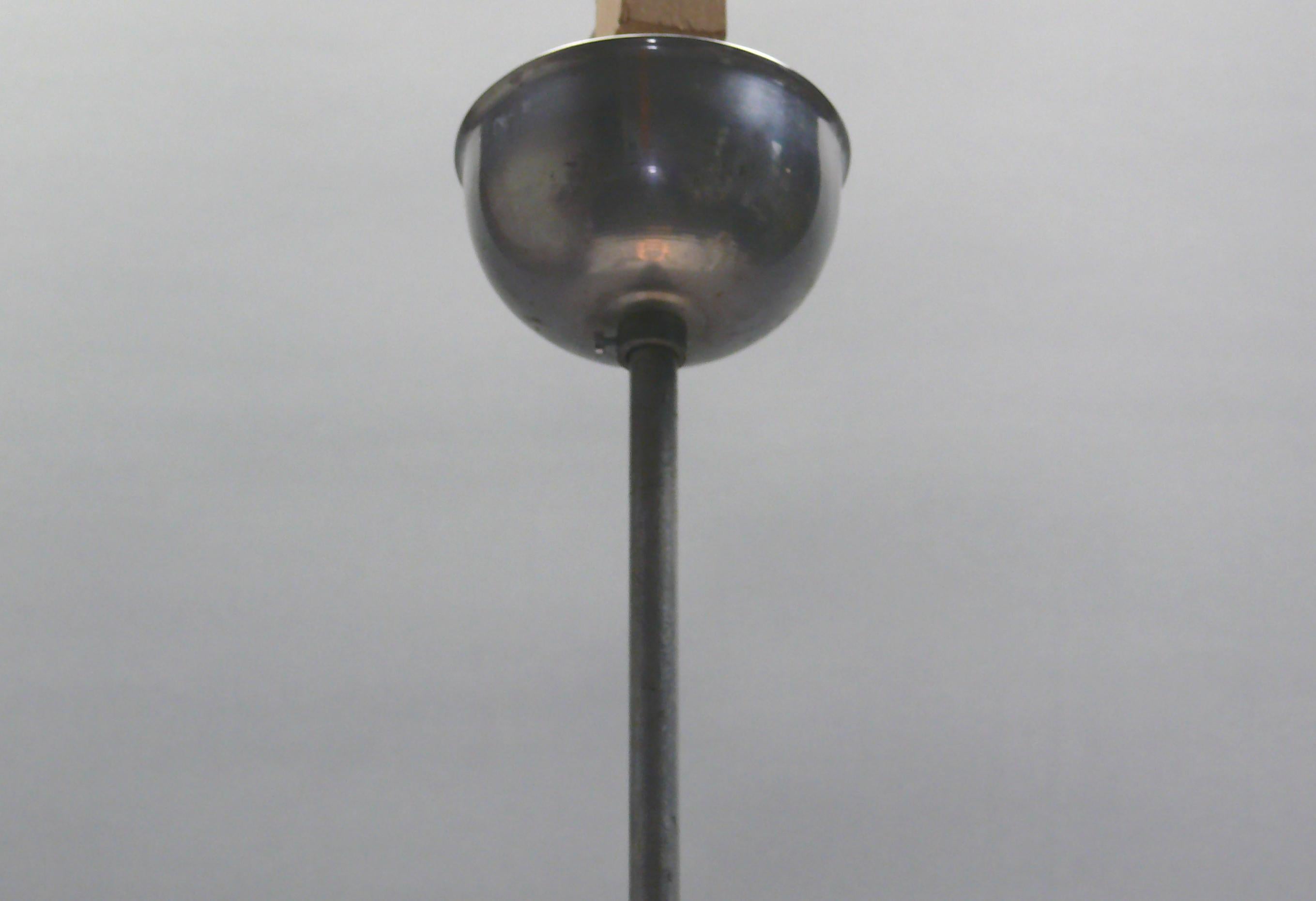 Art Déco Pendant Light With Opaline Glass, 1930s In Good Condition For Sale In Schwerin, MV