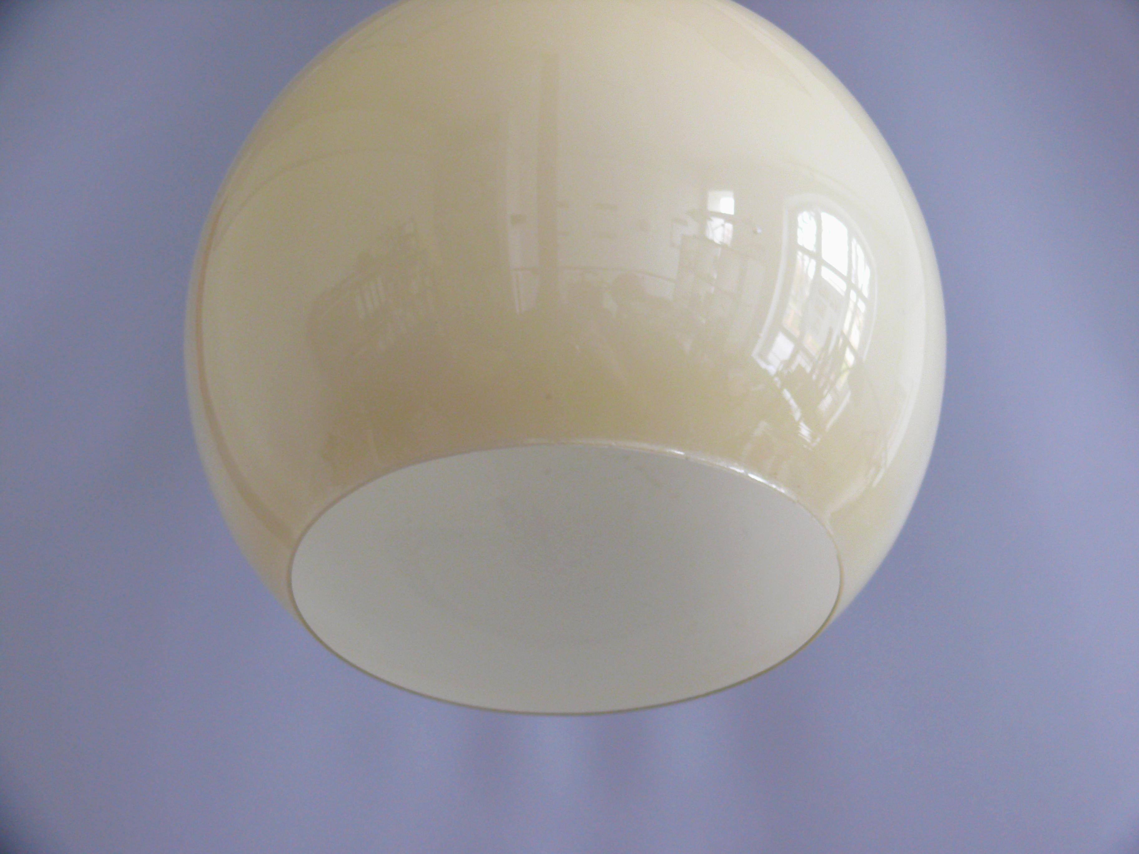 Art Déco Pendant Light With Opaline Glass, 1930s For Sale 1