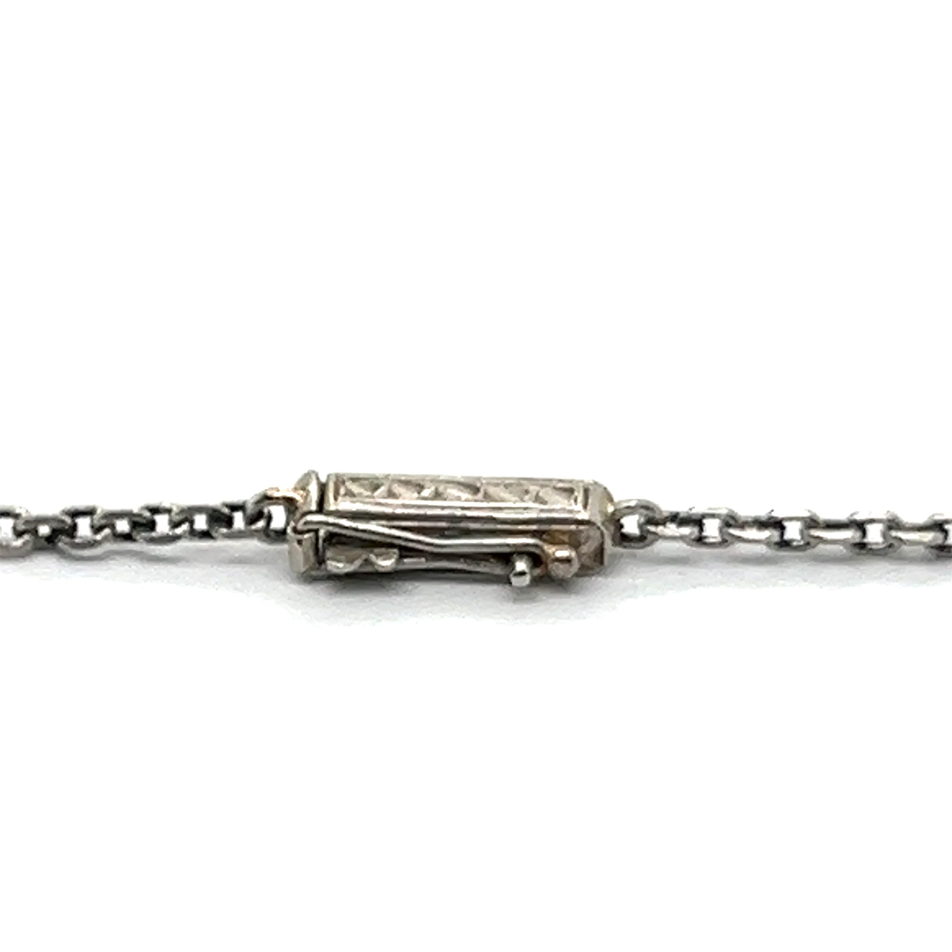 Art Deco Pendant Necklace with Diamonds & Pearl in Platinum 950 For Sale 8