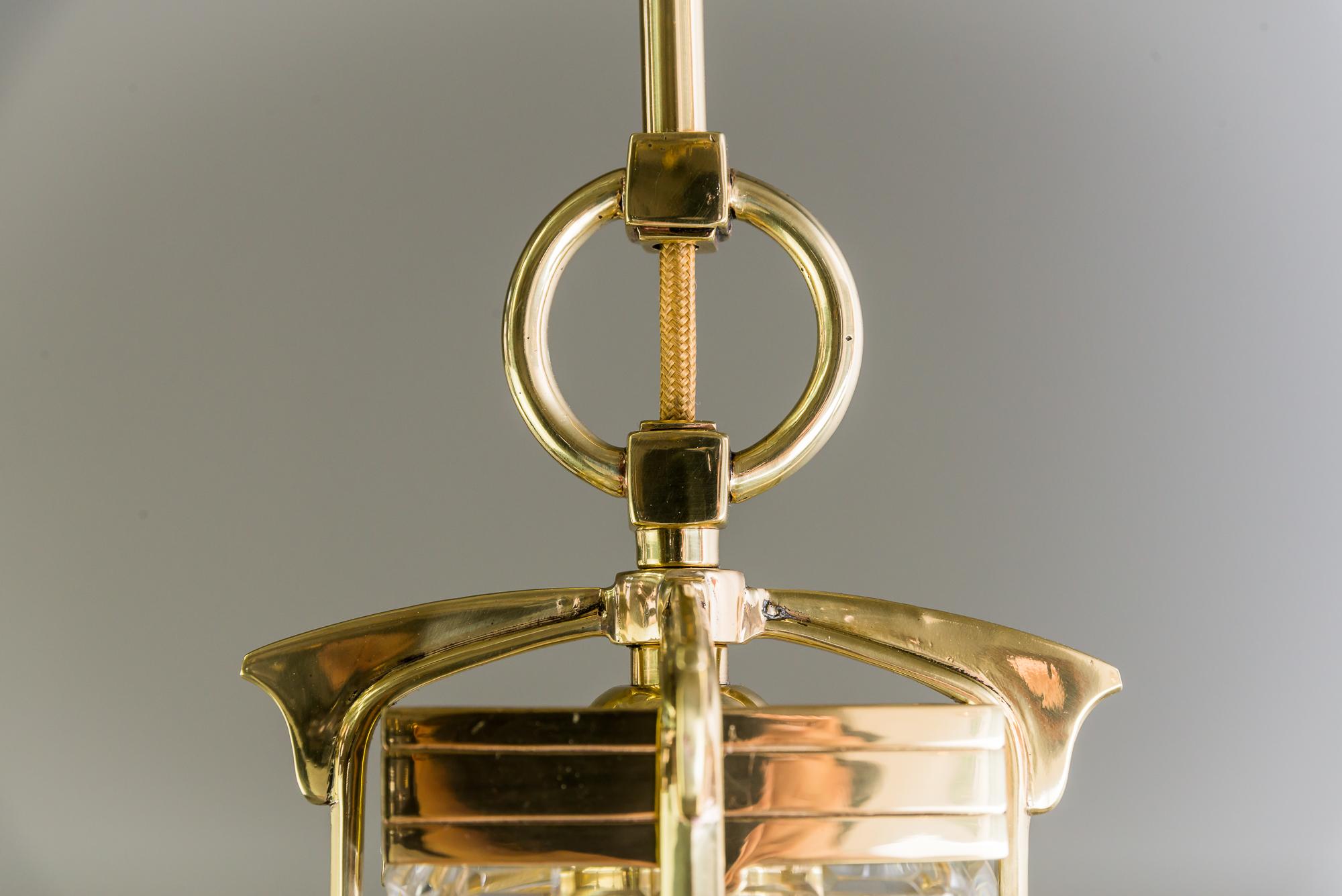 Brass Art Deco Pendant, Vienna, 1920s