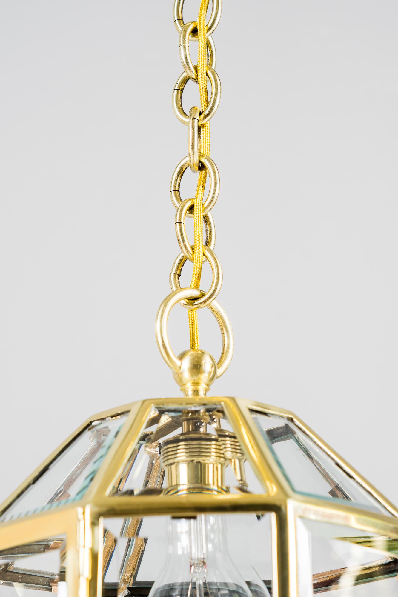 Cut Glass Art Deco Pendant Vienna Around 1920s in the Style of Adolf Loos For Sale