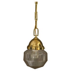 Art Deco pendant with clear cut glass shade vienna around 1920s